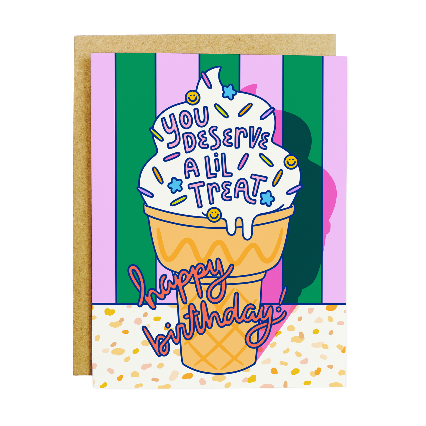 KANDS.CO - You Deserve a Lil Treat Ice Cream Cone Birthday Card
