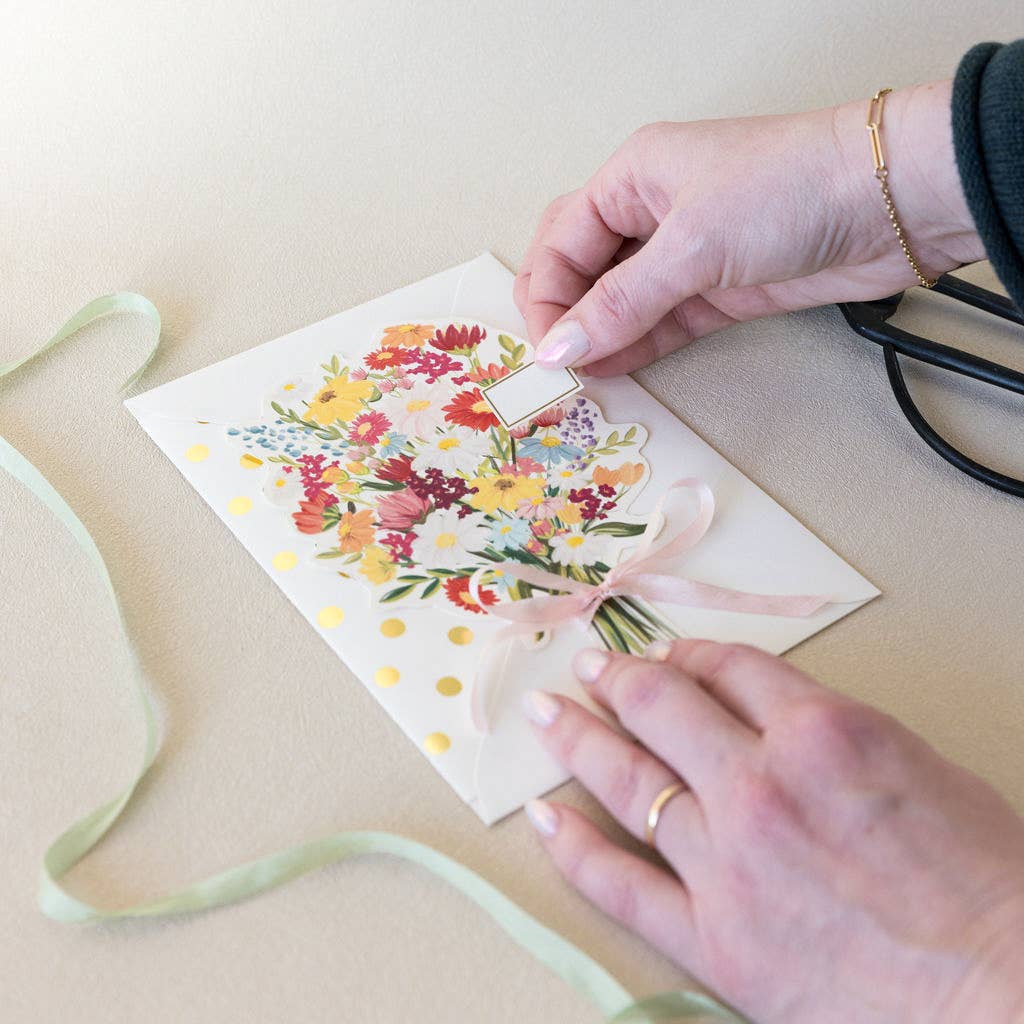 A Flower Bouquet Die Cut Versatile Greeting Card