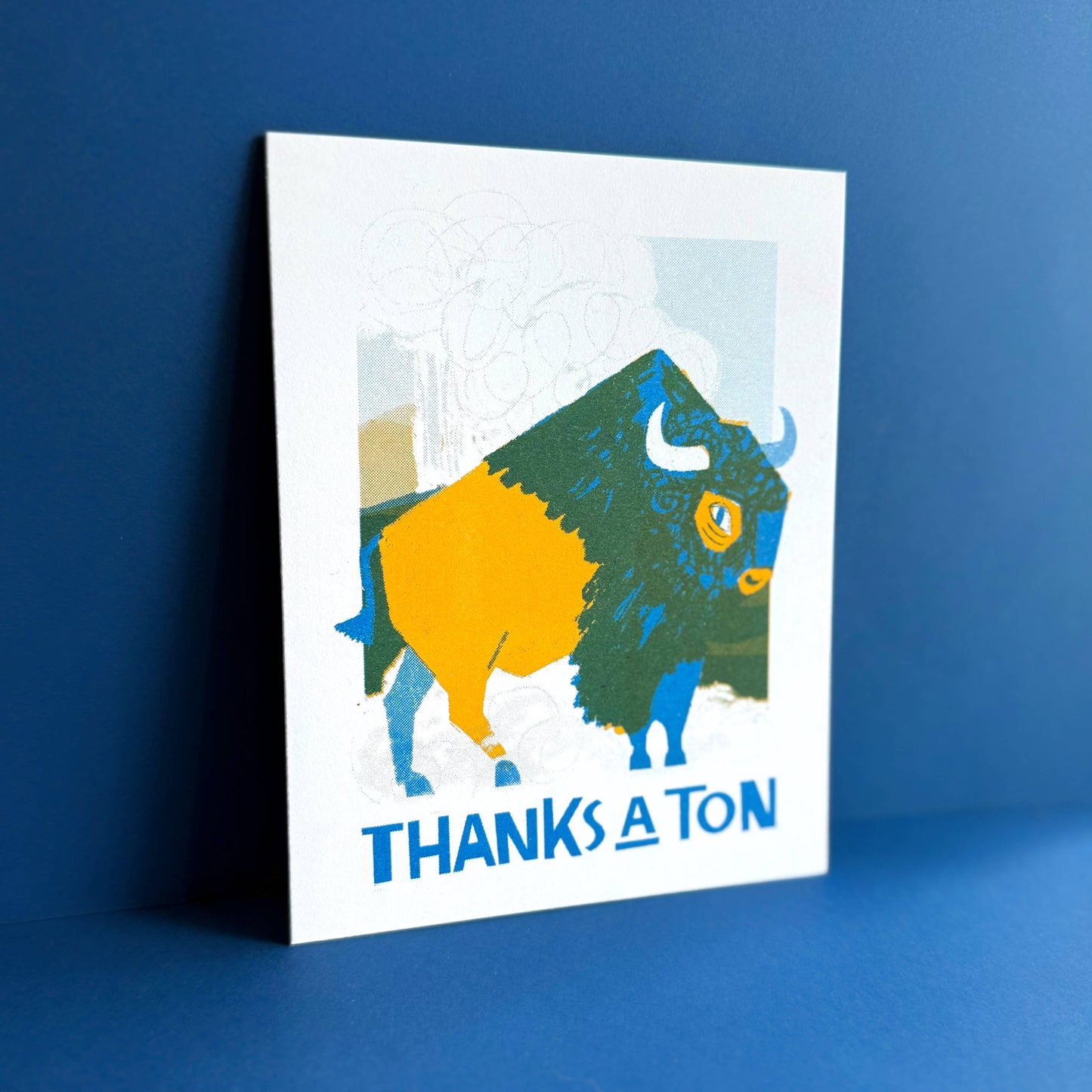 Pier Six Press - Thanks a Ton Risograph Buffalo Thank You Card