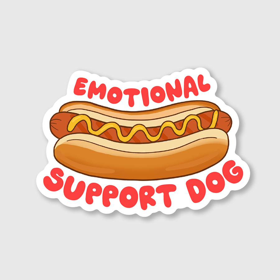 Emotional Support Dog Hot Dog Sticker