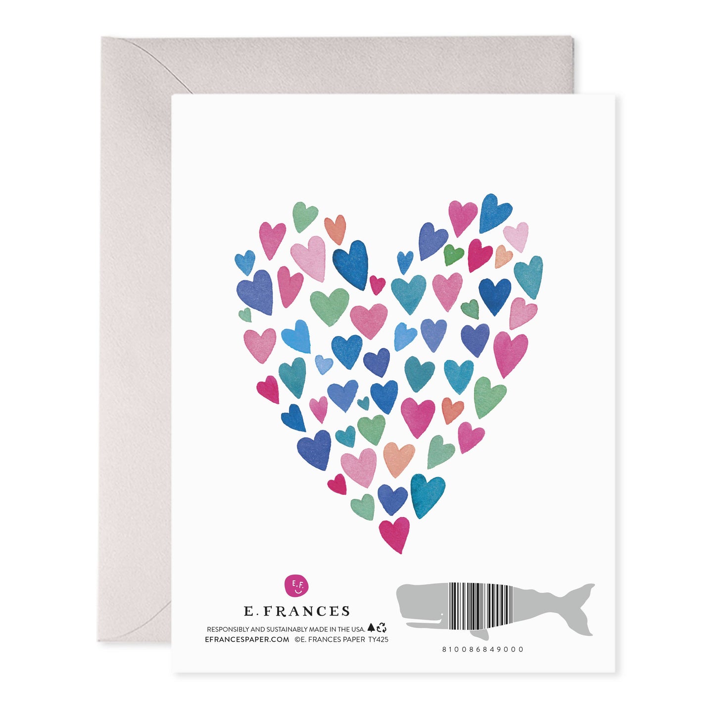 E. Frances Paper - Many Hearts Boxed Set of 6 Thank You Greeting Cards