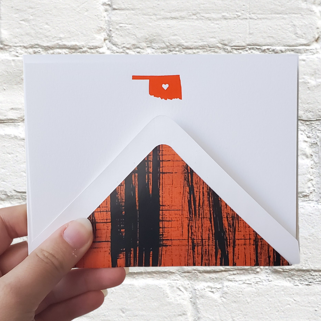 Oklahoma Orange (OSU) Foil Flat Notecard Set