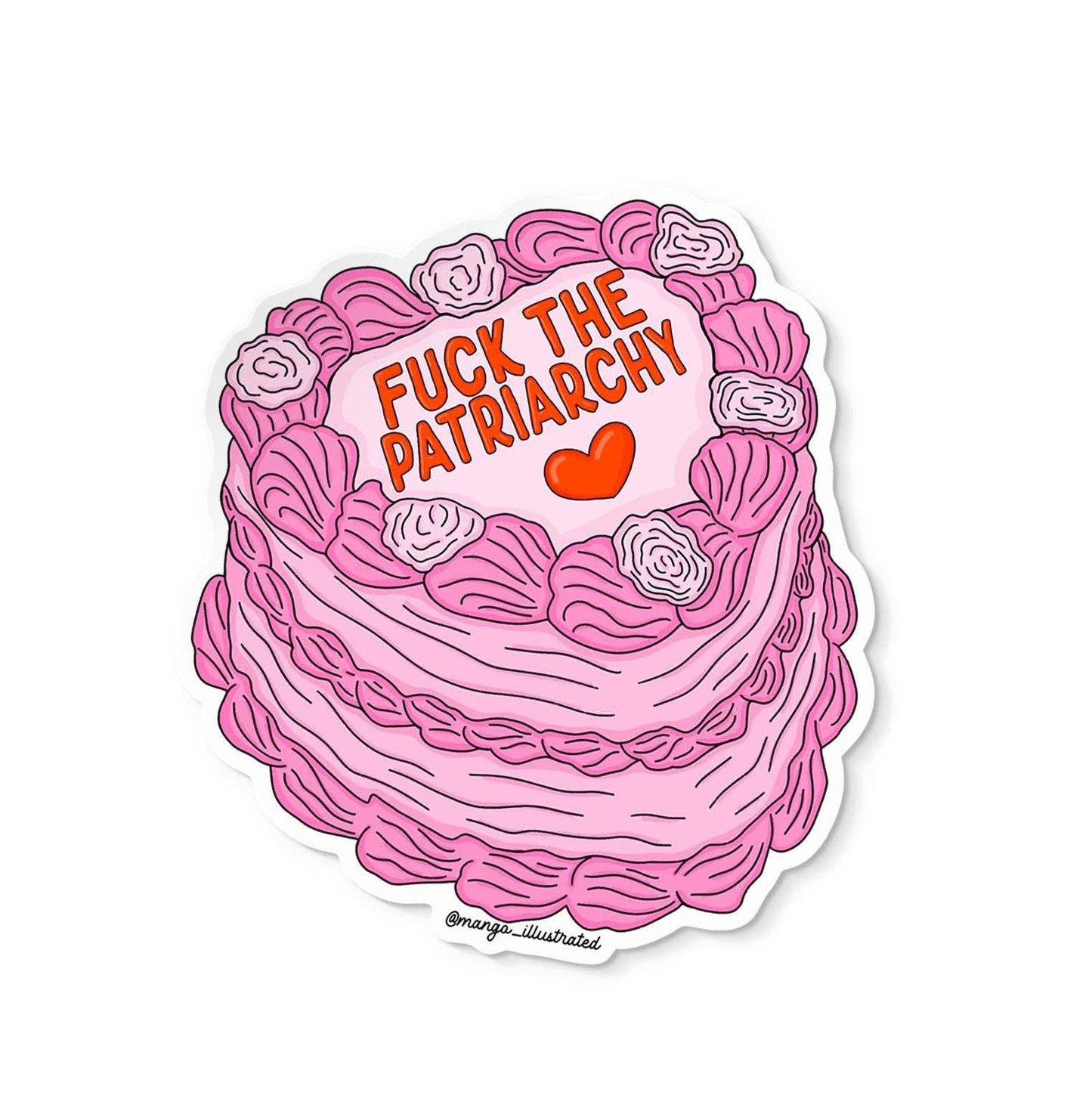 MangoIllustrated - Fuck the patriarchy cake sticker