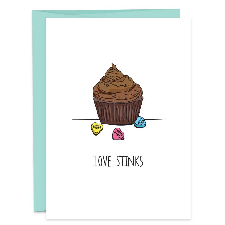 Love Stinks Cupcake Greeting Card