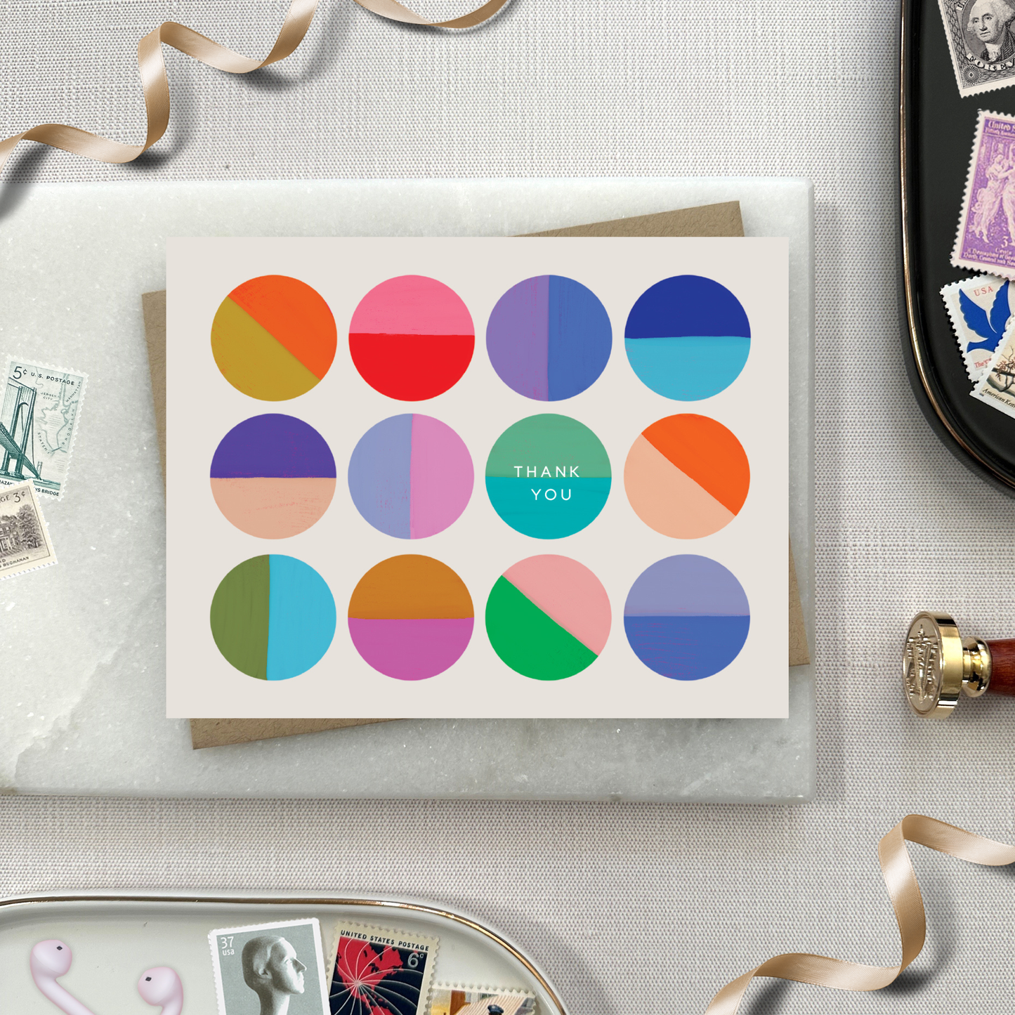 Barone and Co. - Colorful Circles Thank You Card