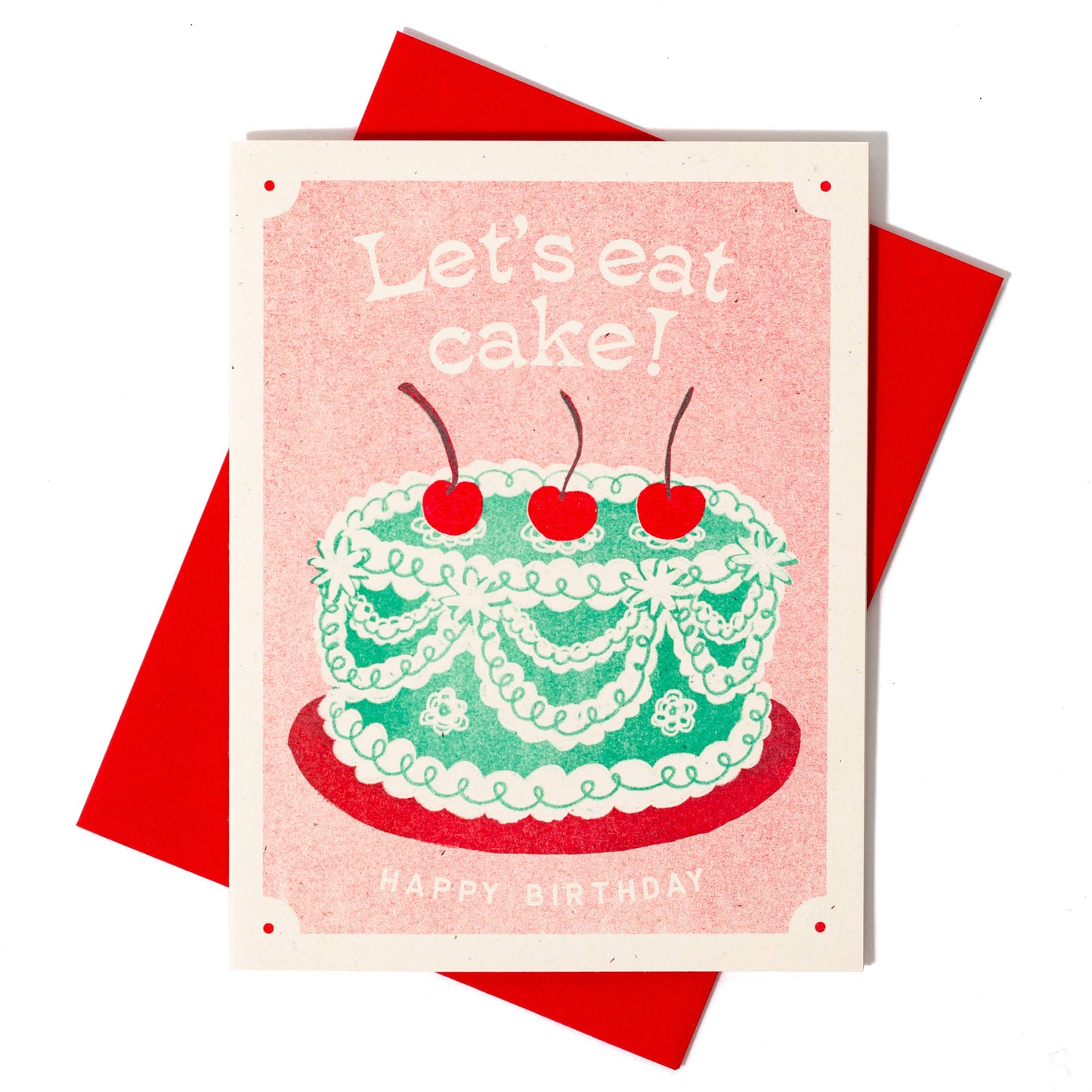 Bromstad Printing Co. - Let's Eat Cake - Risograph Birthday Card