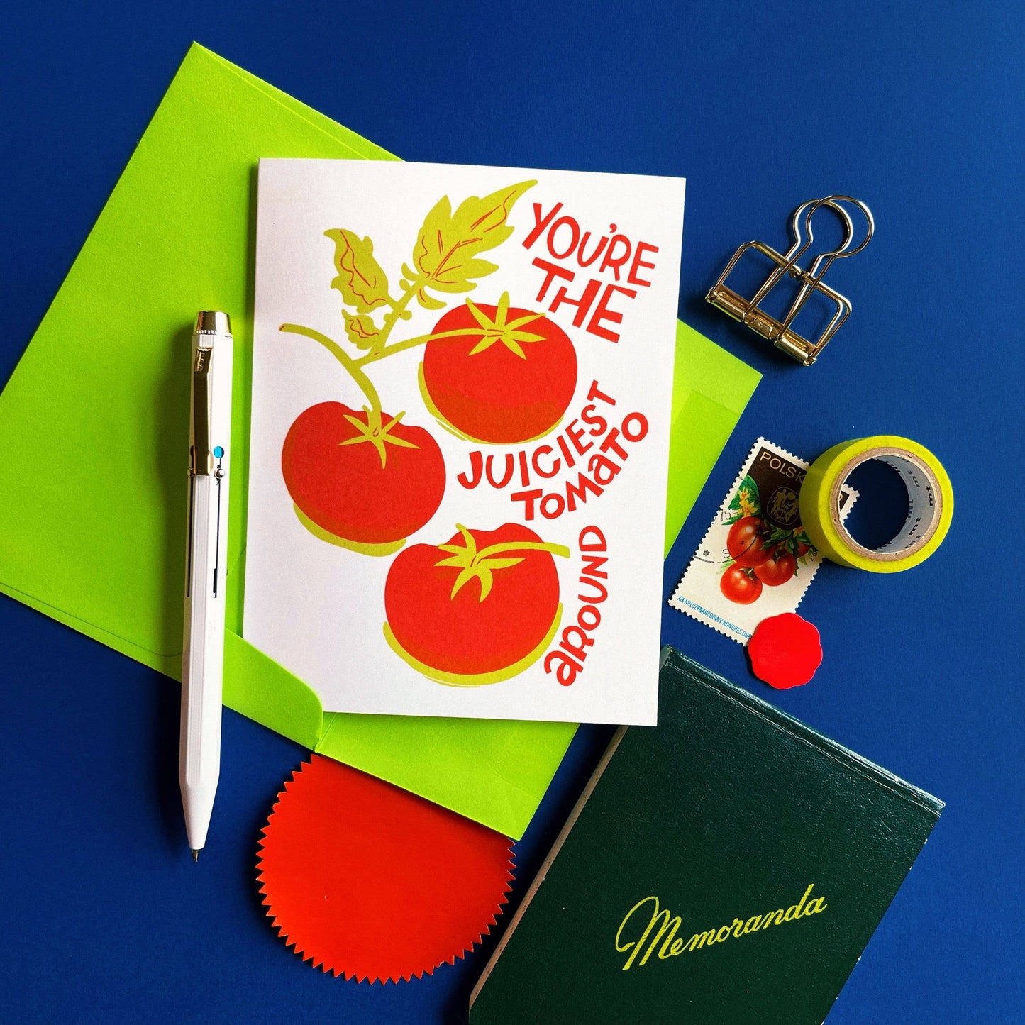 Pier Six Press - Juicy Tomato - Love Risograph Greeting Card