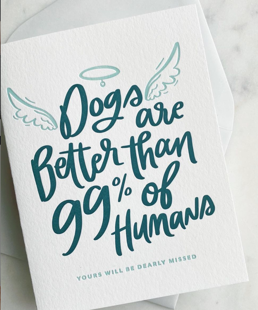 Dahlia Press - Dog Halo - Letterpress Pet Sympathy Greeting Card