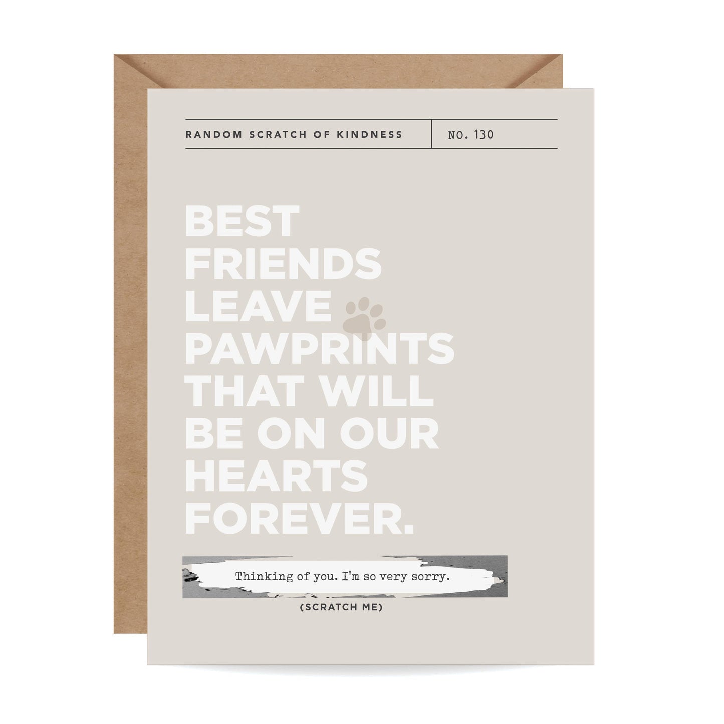 Inklings Paperie - Scratch-off Card - Pawprints - Pet Sympathy