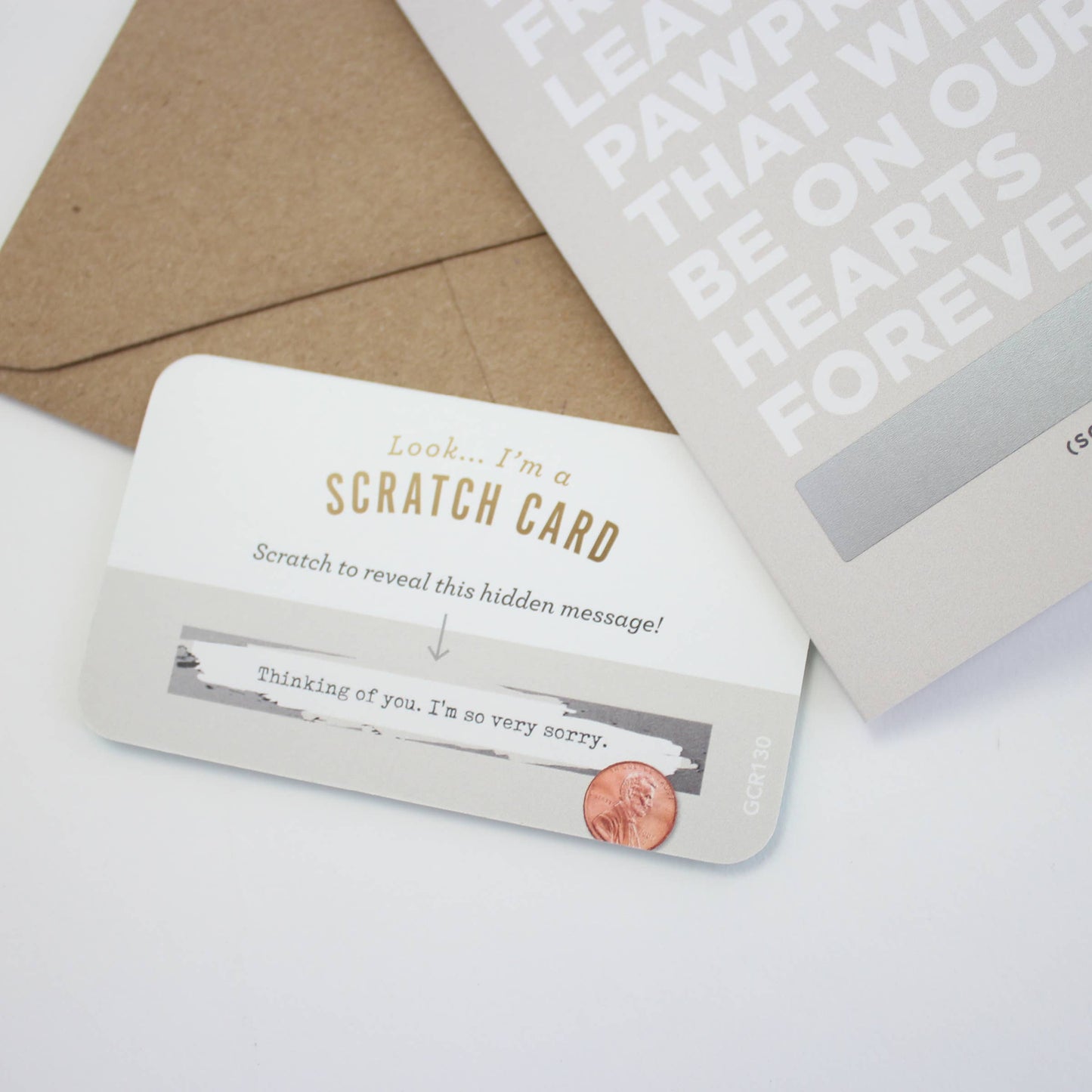 Inklings Paperie - Scratch-off Card - Pawprints - Pet Sympathy