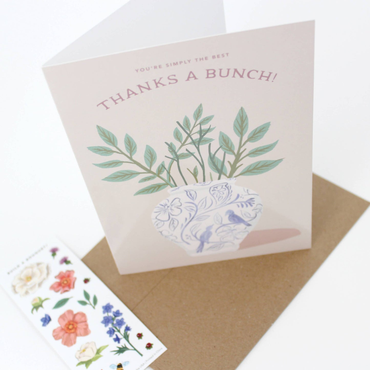 Inklings Paperie - Sticker Scene Card - Thank You Bouquet