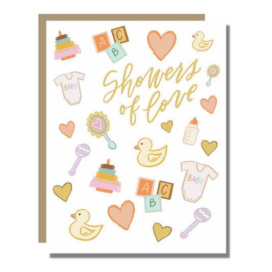 Prairie Letter Shop - Showers of Love Card | Baby Shower Greeting Card