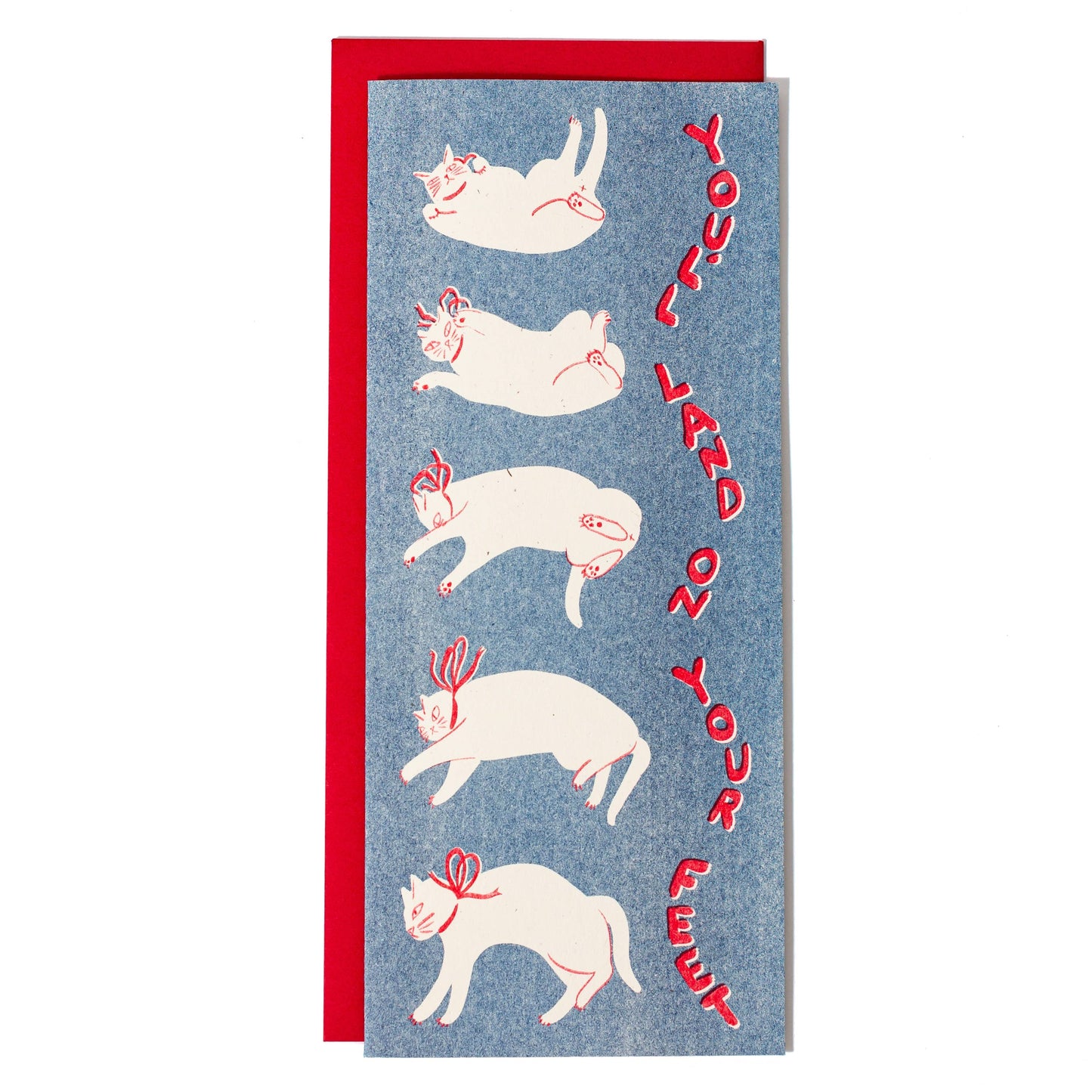 Bromstad Printing Co. - You'll Land on Your Feet - Risograph Greeting Card