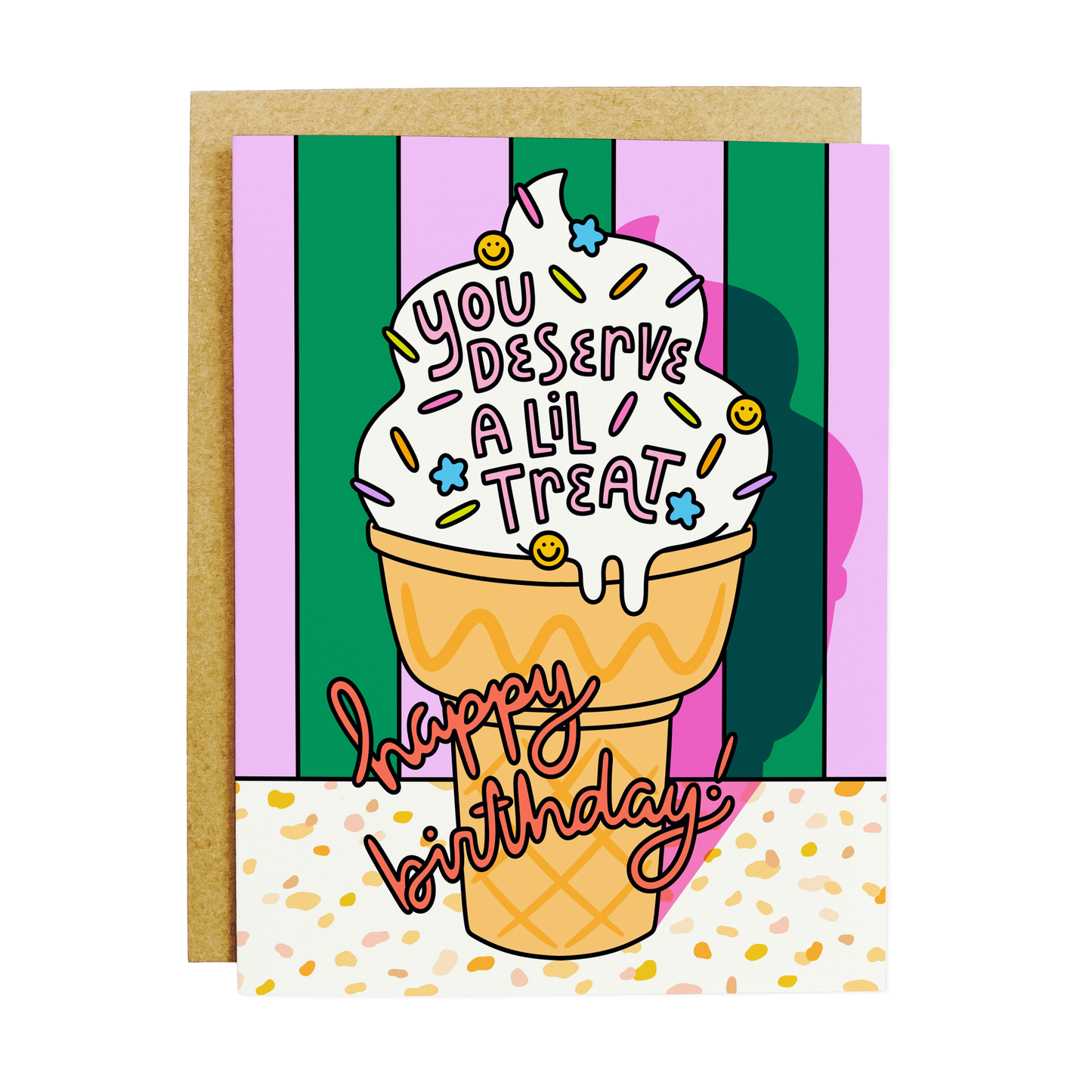KANDS.CO - You Deserve a Lil Treat Ice Cream Cone Birthday Card