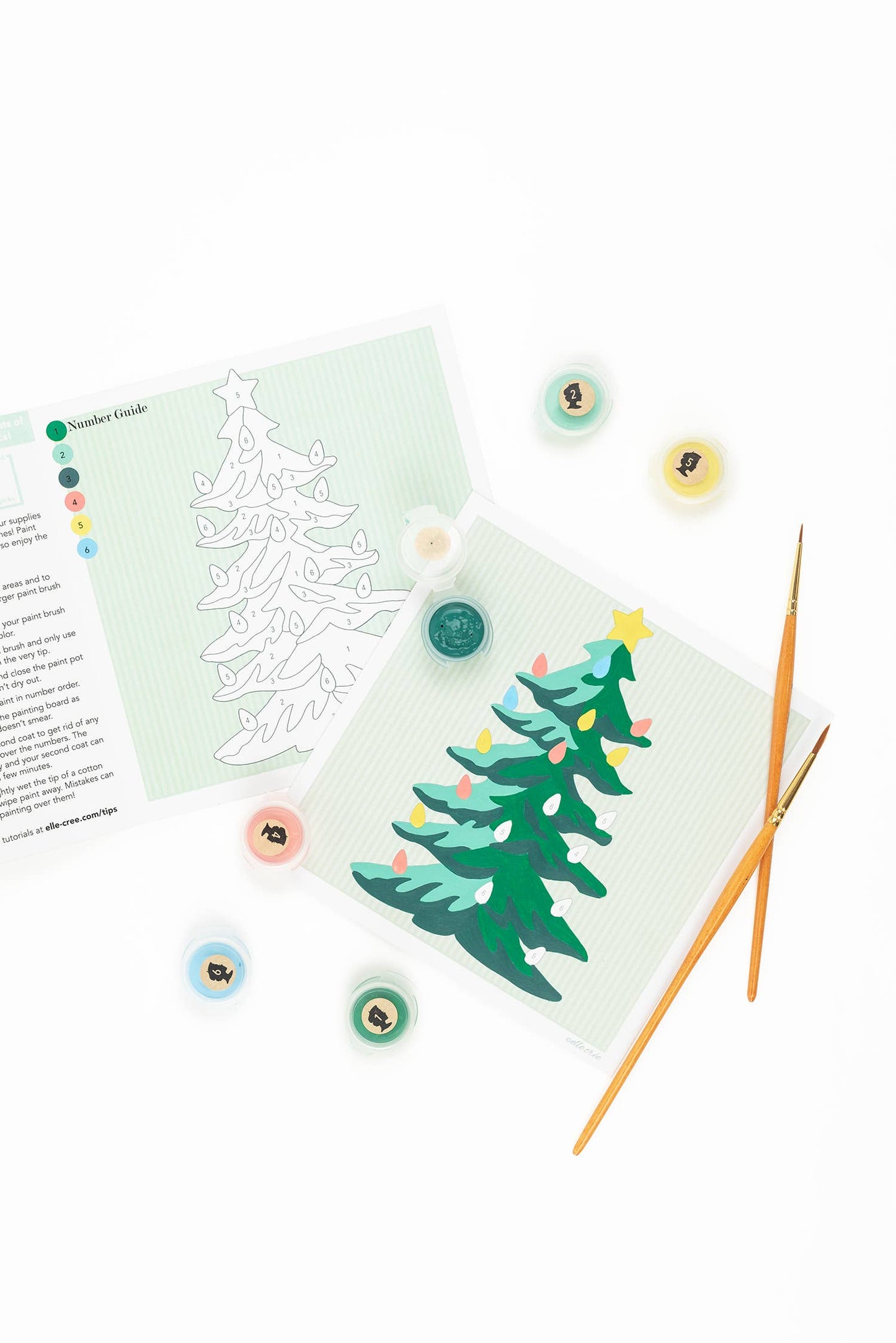 Elle Crée (She Creates) - Christmas Tree MINI Paint-by-Number Kit