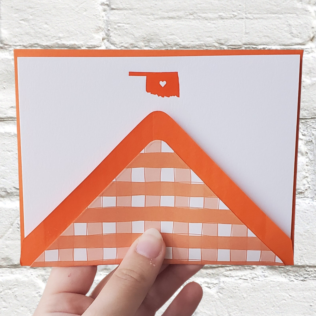 Oklahoma Orange (OSU) Foil Flat Notecard Set