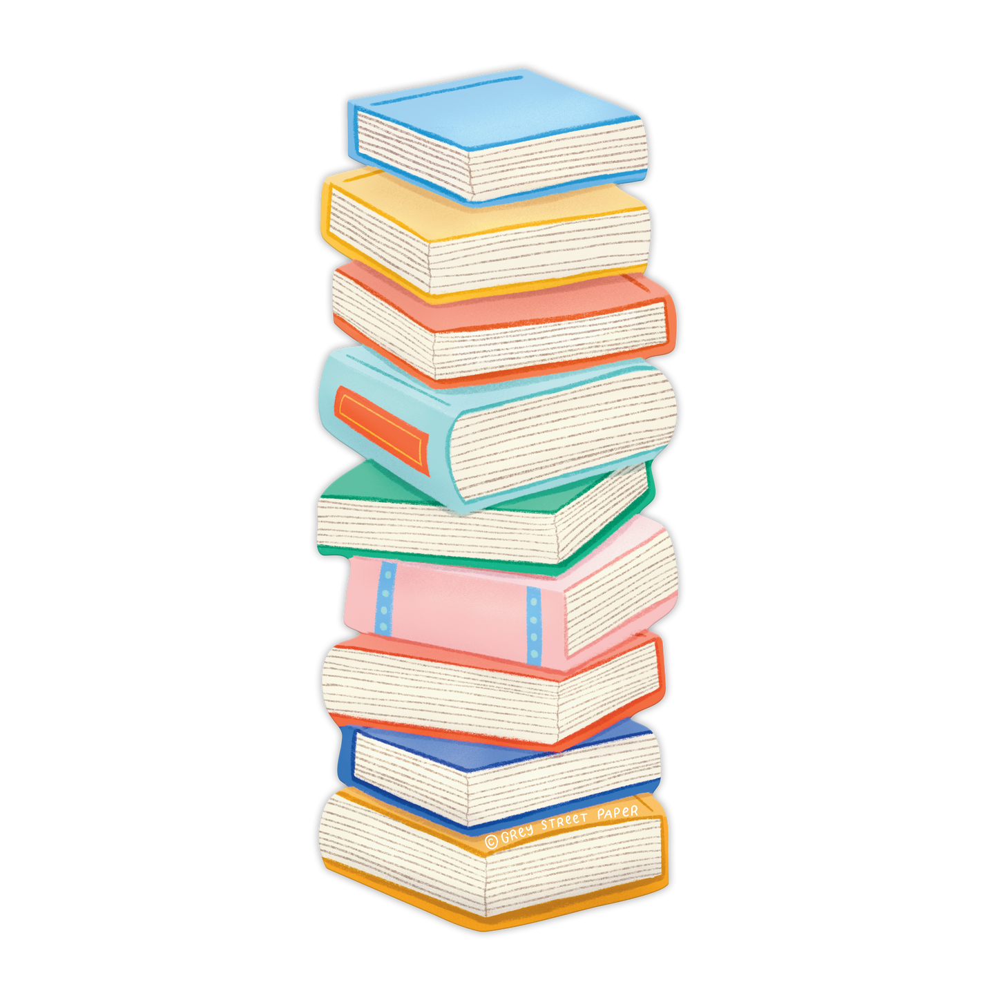 Grey Street Paper - Book Stack Die-Cut Bookmark