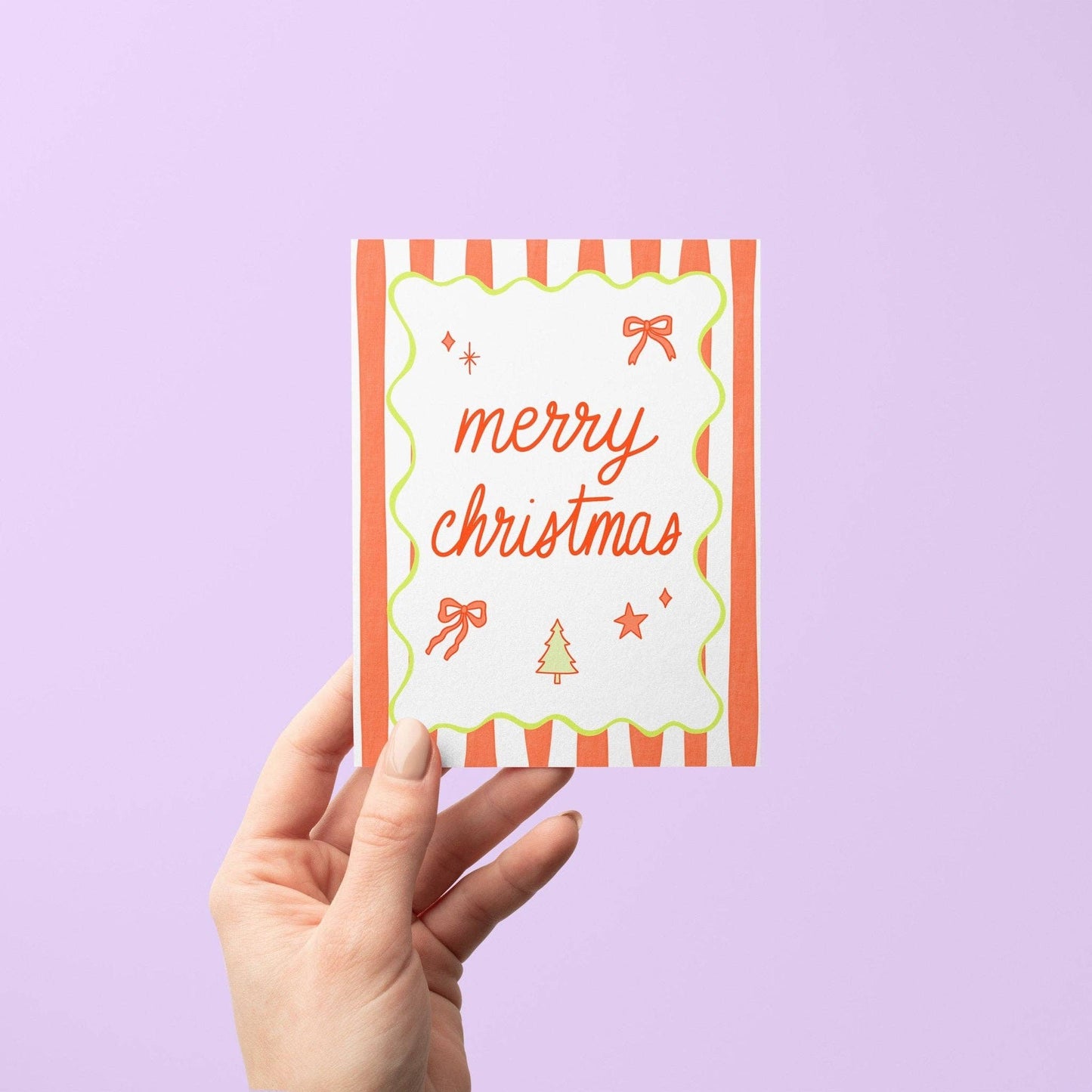 MangoIllustrated - Merry Christmas Stripes holiday card