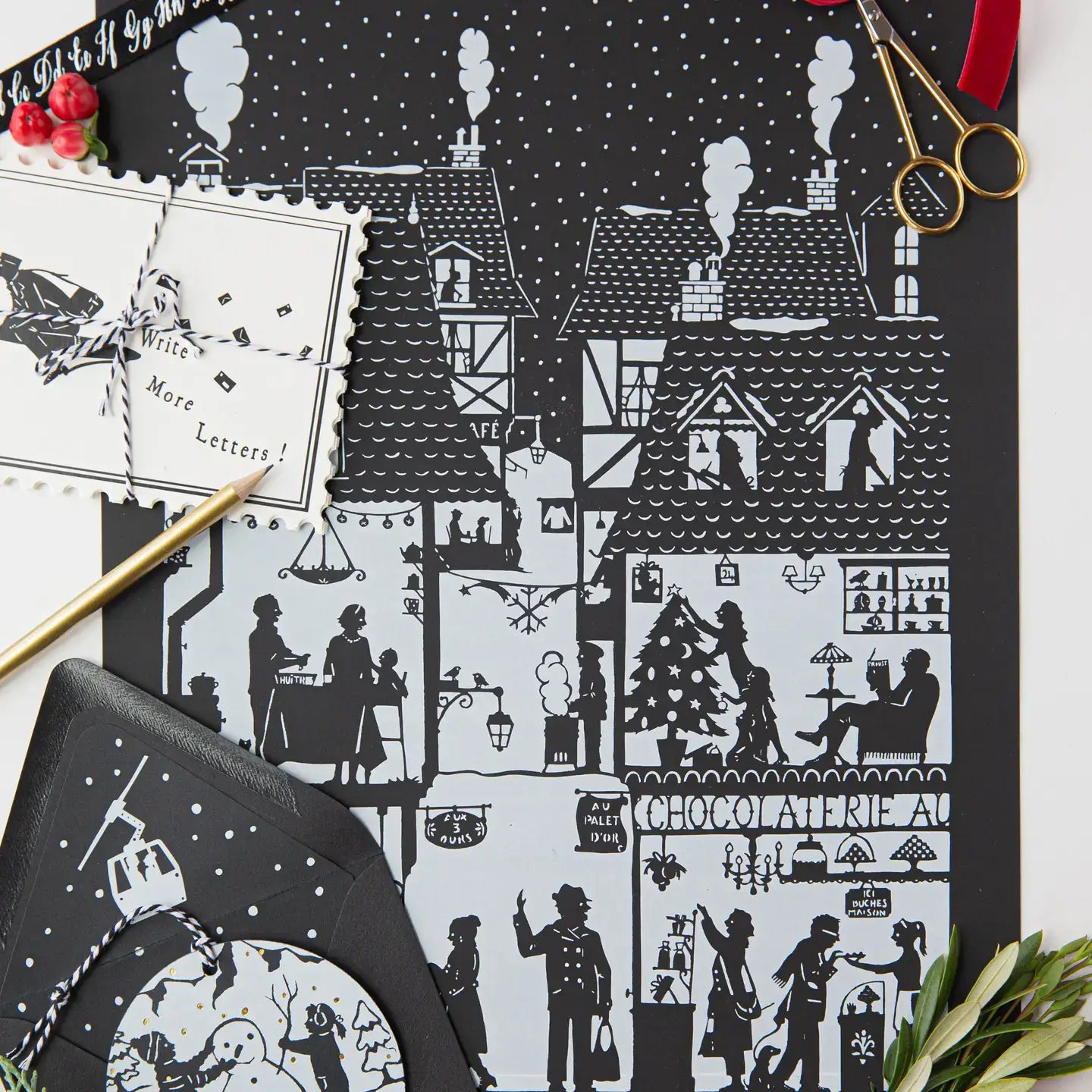 The First Snow - Stamp Shape Write More Letters Set of 6 Postcards