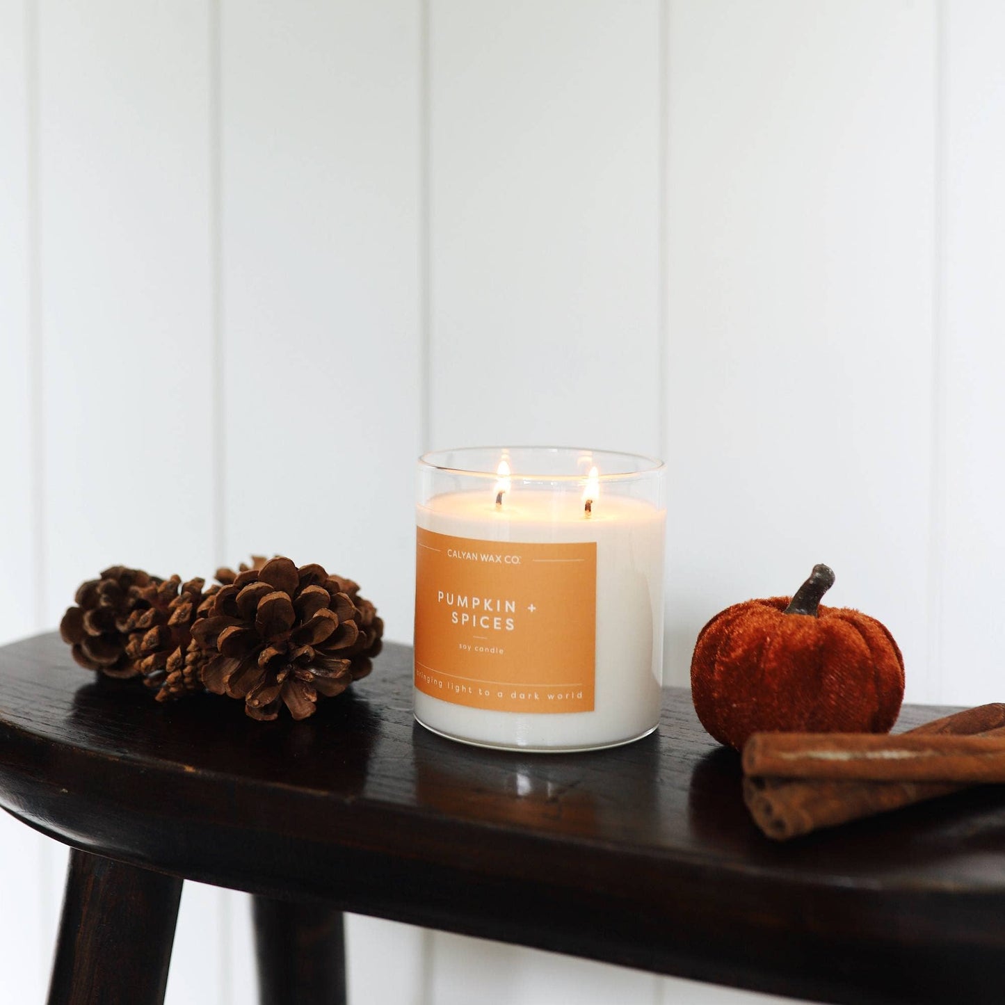 Calyan Wax Co. - Pumpkin + Spices - Clear Glass Tumbler Soy Candle