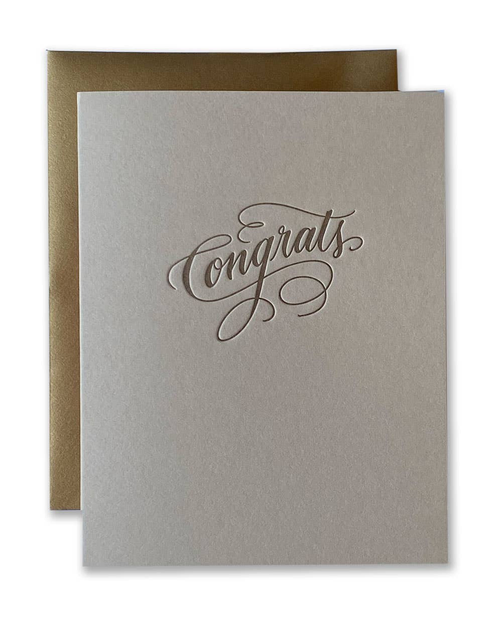 Congrats Script - Letterpress Greeting Card