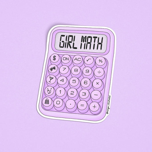 MangoIllustrated - Girl math calculator sticker