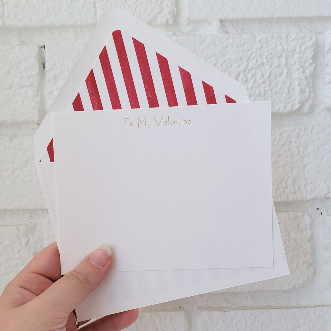 To My Valentine - Single Foil Flat Notecard