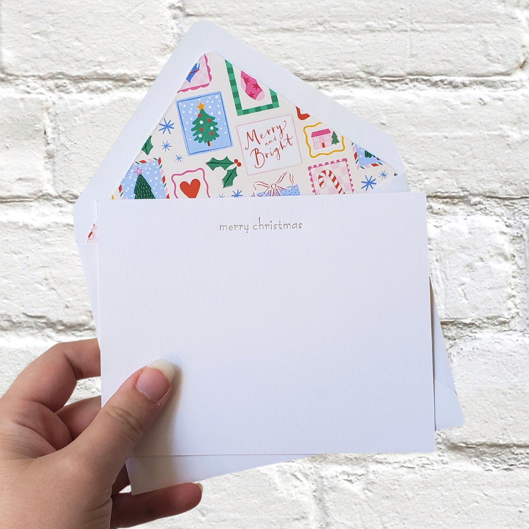 Little Christmas Whimsy - Foil Flat Notecard Set