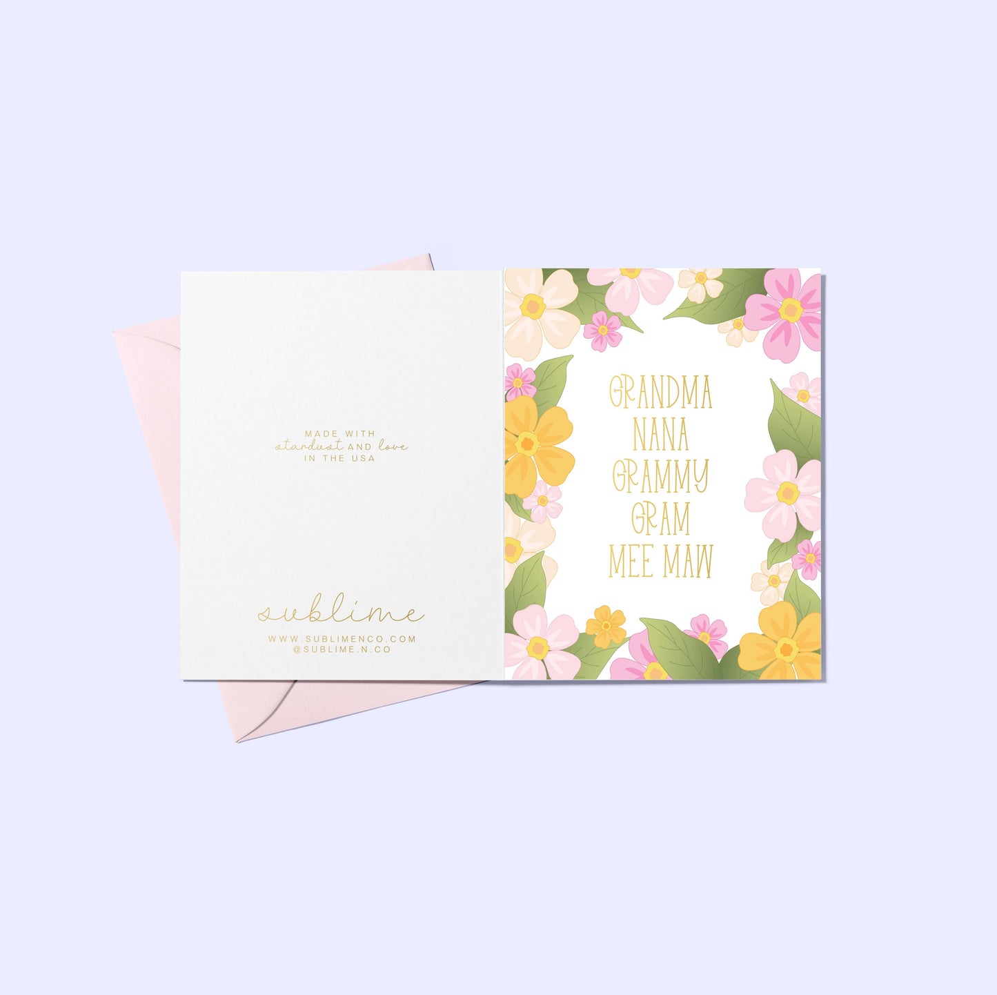 Sublime & Co. - Grandma Nana Granny Mother's Day Card For Grandma
