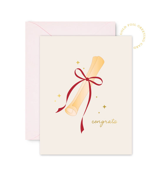 Sublime & Co. - Congrats Diploma With A Bow Graduation Card