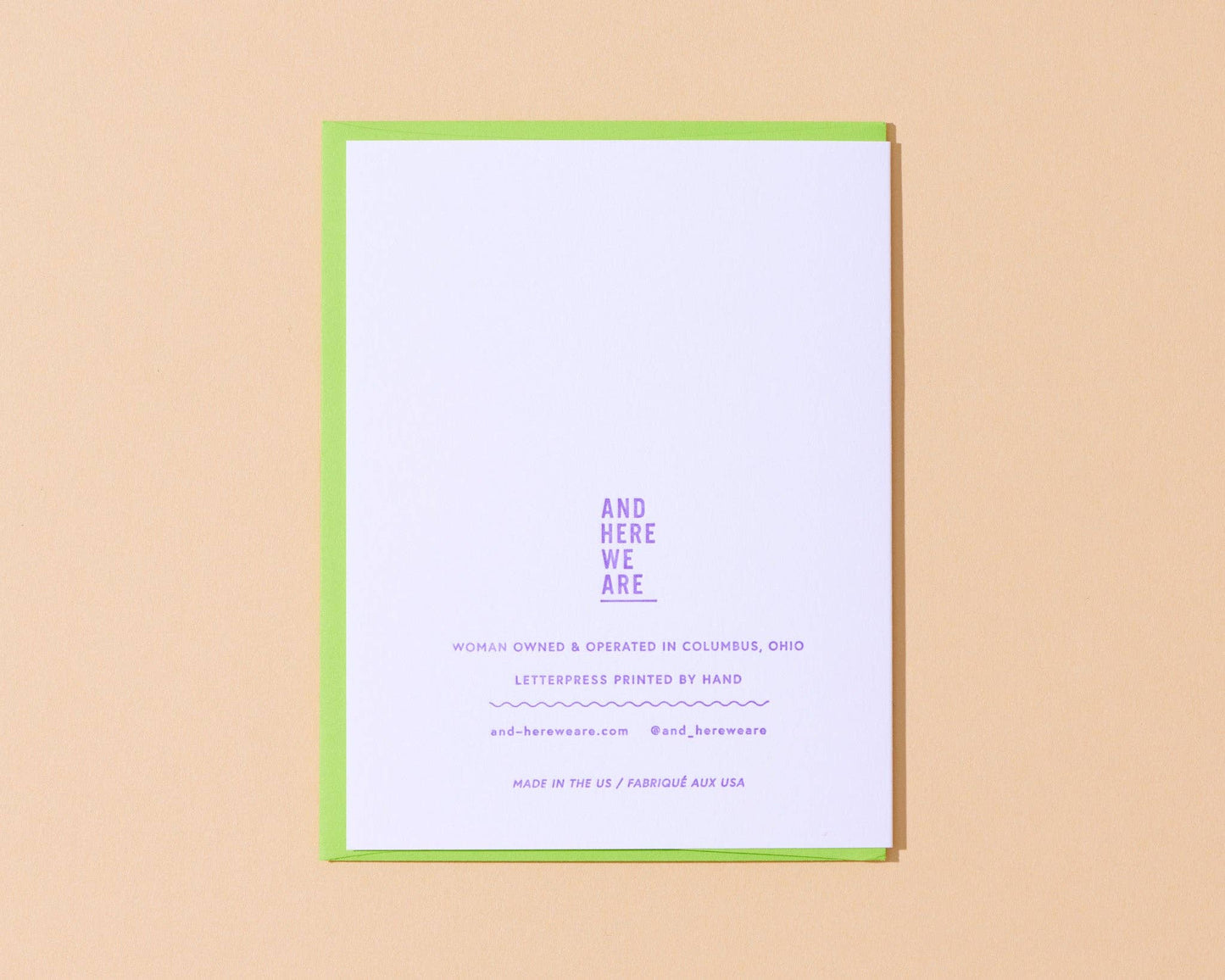 And Here We Are - Man Cold Letterpress Greeting Card