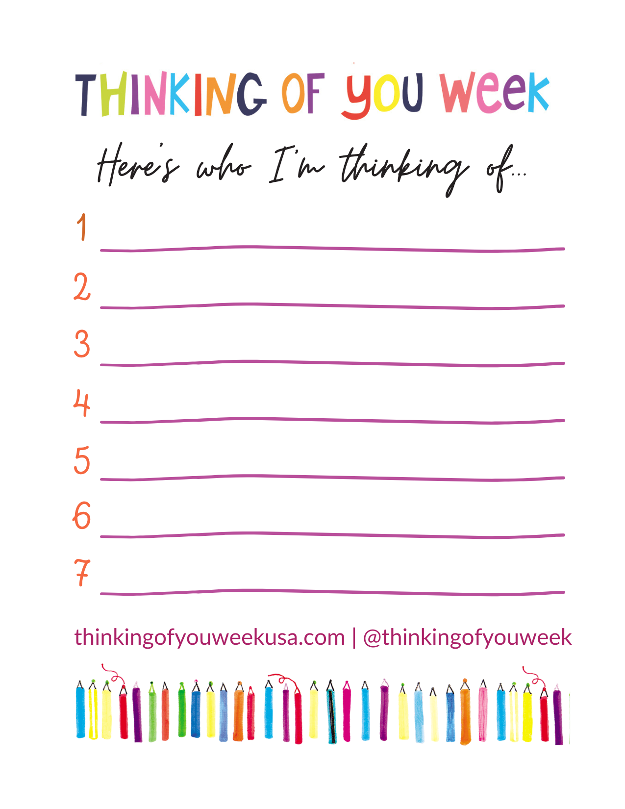 Thinking of You Challenge Tracker