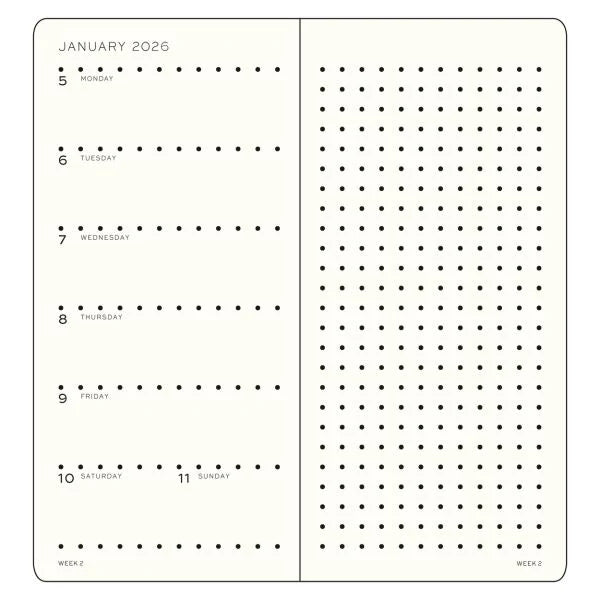 *NEW SIZE* Weekly Planner & Dotted Notebook - Hardcover (B6+/A6) - 2026