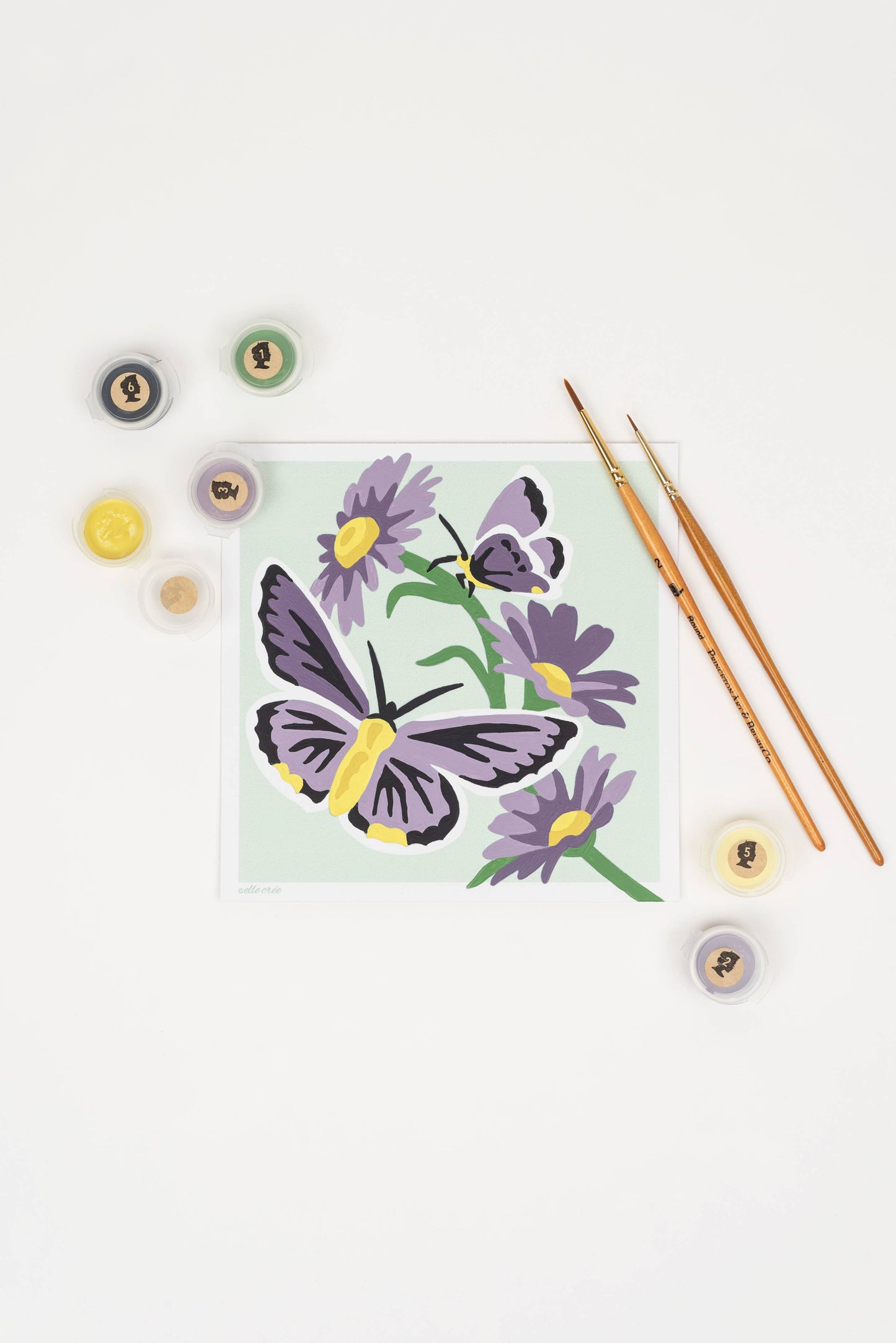 Elle Crée (She Creates) - Butterflies (lavender) MINI Paint-by-Number Kit