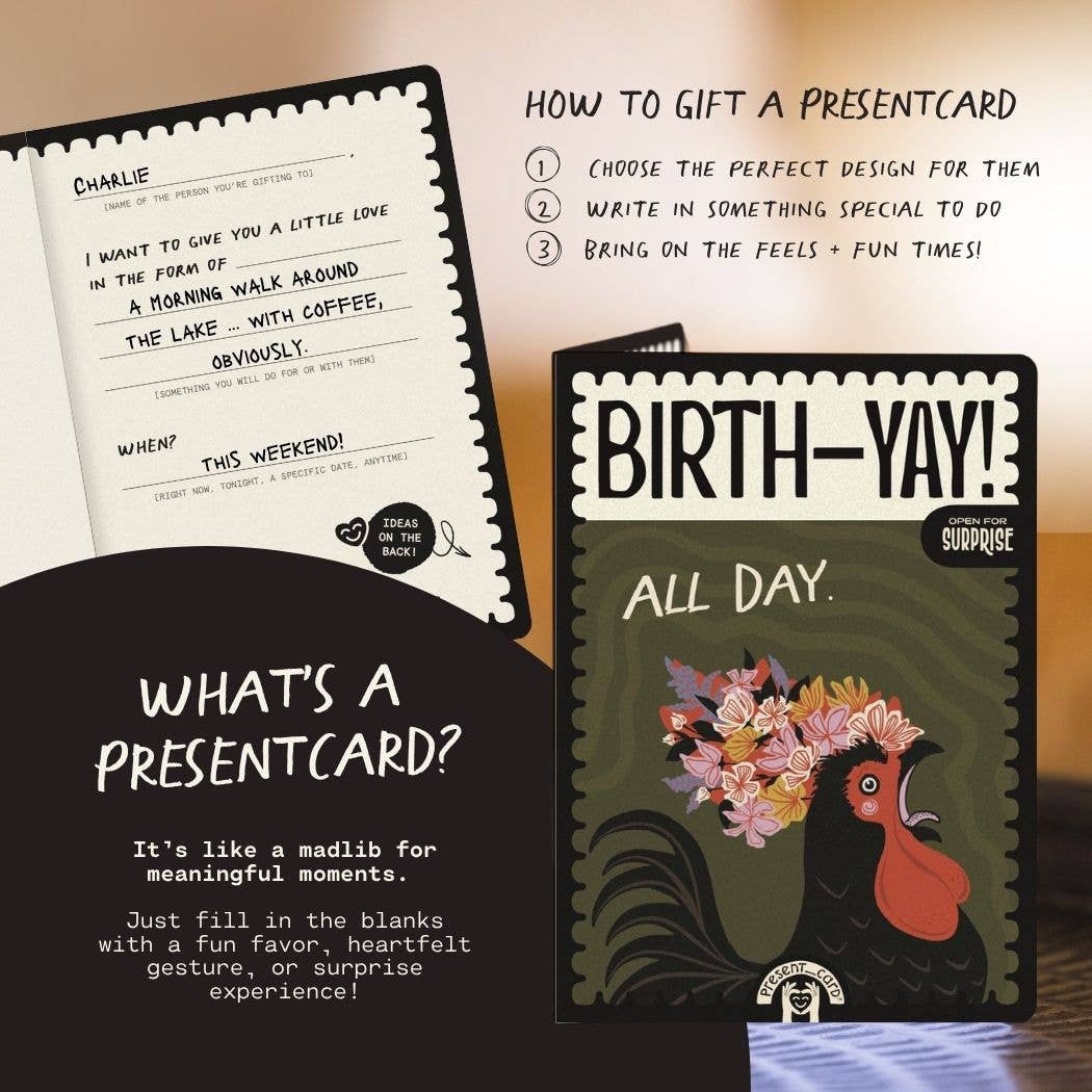 PresentCard™ | All Day - Birthday Fun Celebration Rooster