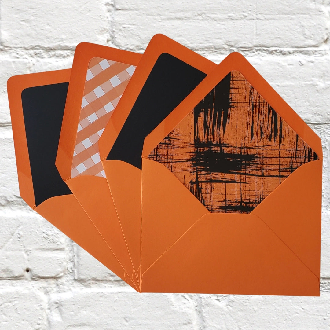 Grad Cap Orange (OSU) Foil Flat Notecard Set
