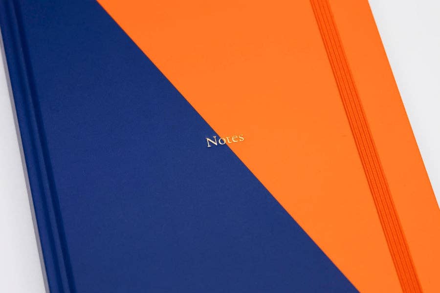 Yop & Tom USA - Contrast Lined Notebook (A5) - Navy & Orange