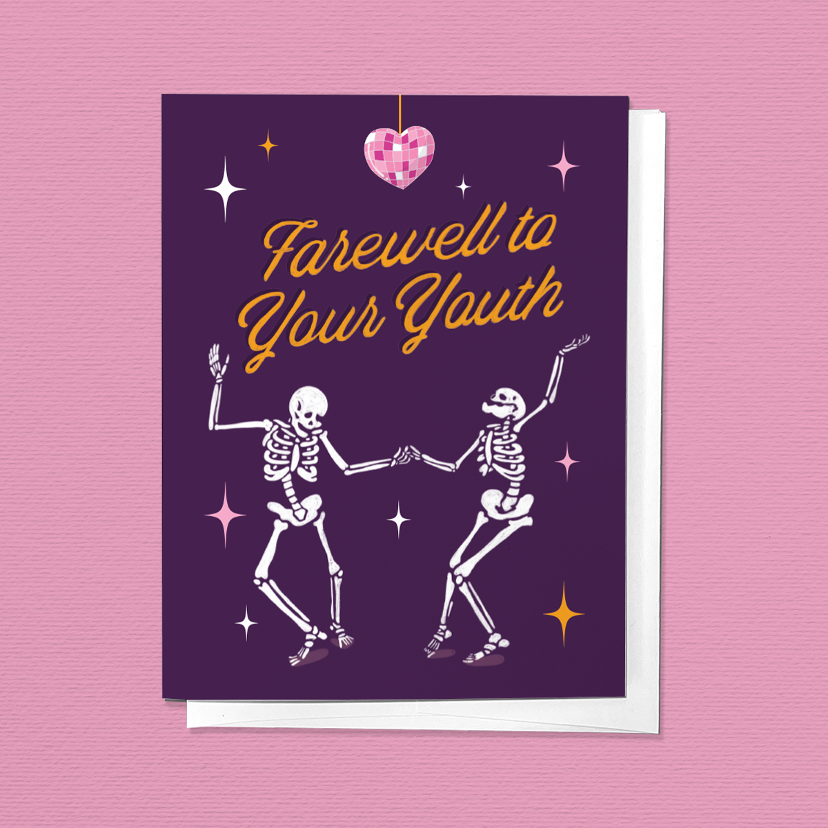Farewell To Your Youth, Skeleton Birthday Greeting Card