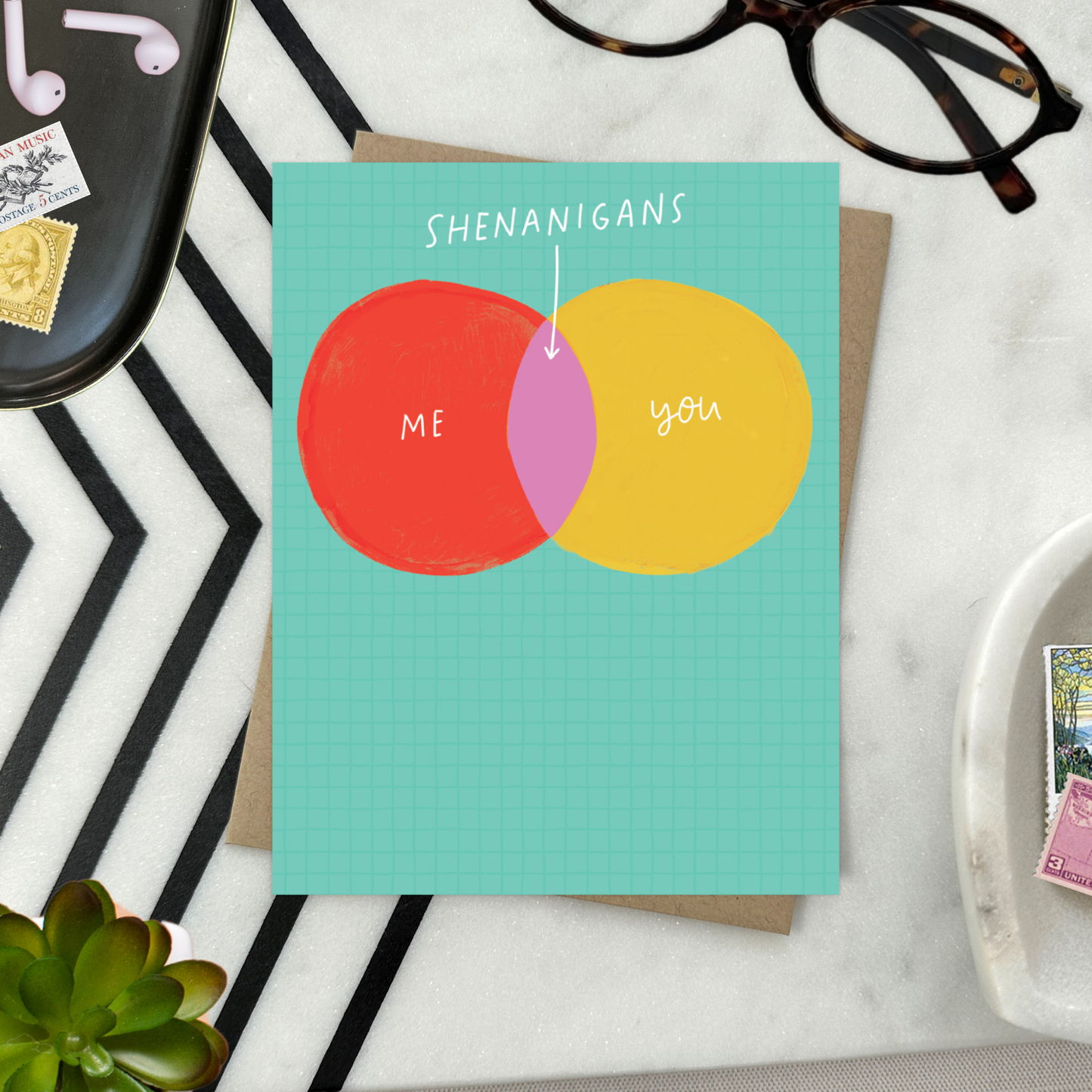 Barone and Co. - Shenanigans Venn Diagram Friendship Card