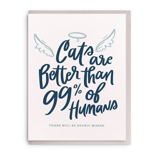 Dahlia Press - Cat Halo - Letterpress Pet Sympathy Greeting Card