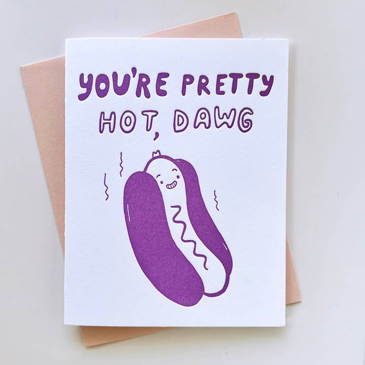 Hot Dawg - Letterpress Love Card