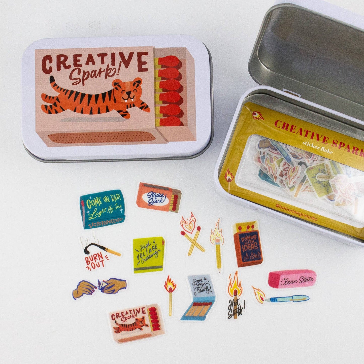 Creative Spark Matches - Washi Flake and Trinket Tin