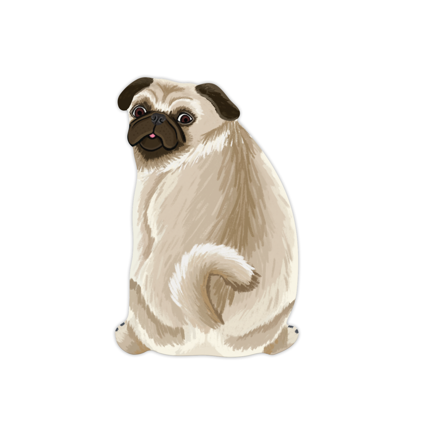 Grey Street Paper - Pug Dog Die-Cut Bookmark