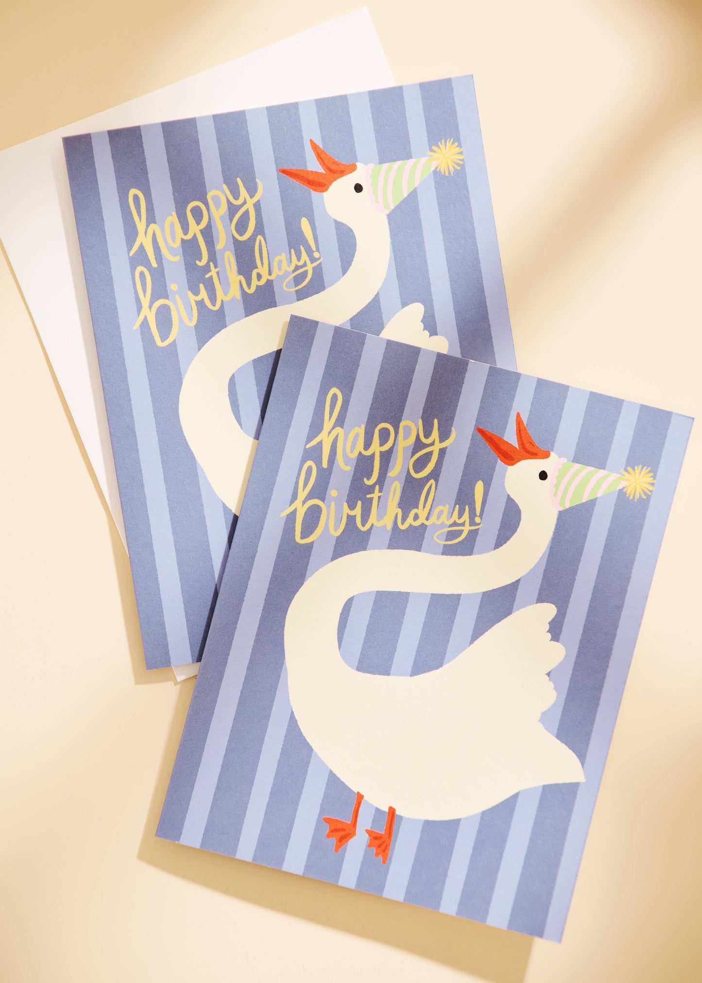 Goose Striped - Happy Birthday Card
