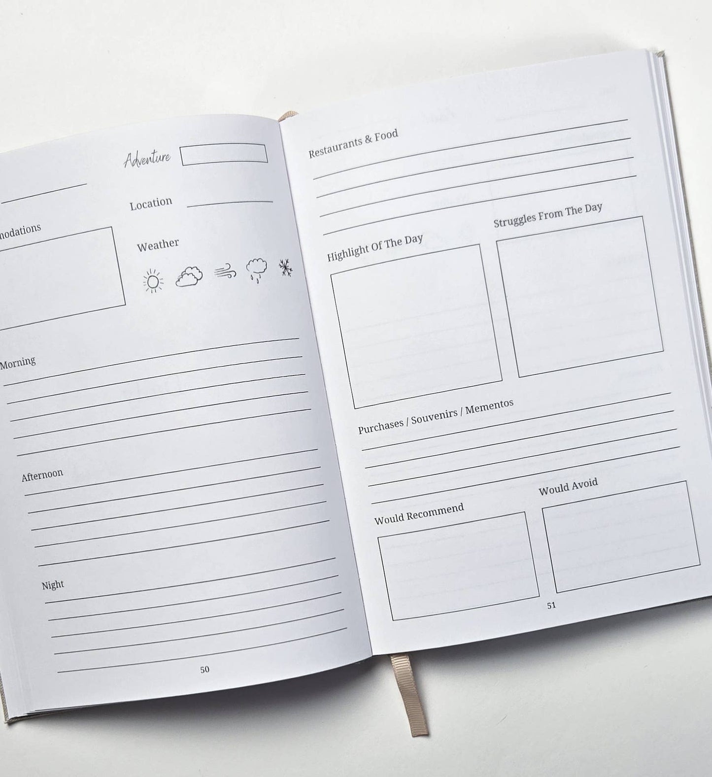 emmy+olly - Adventure Journal - Linen Customizable Travel Journal