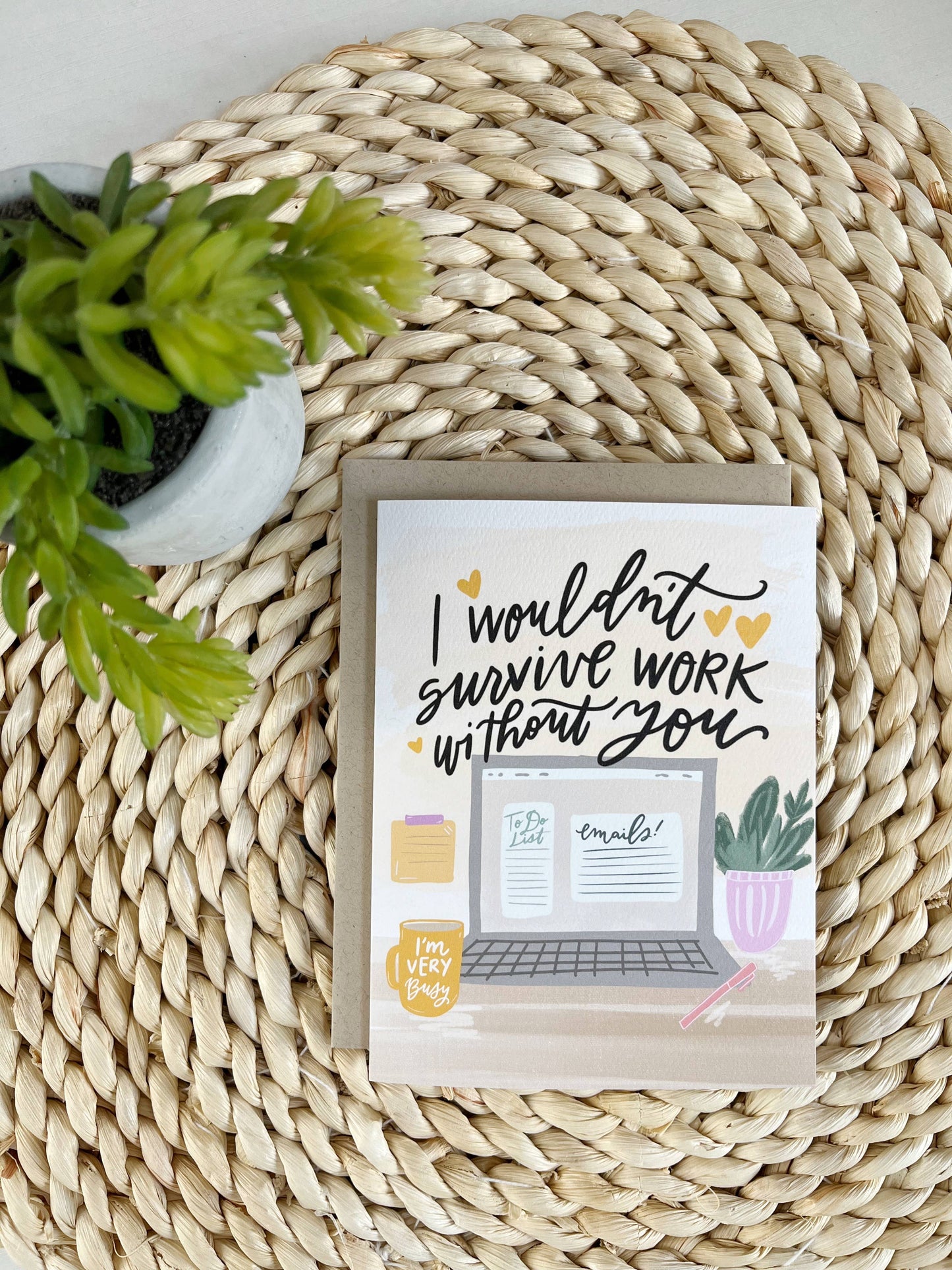 Prairie Letter Shop - Work Bestie Card | Coworker Greeting Card Work Humor