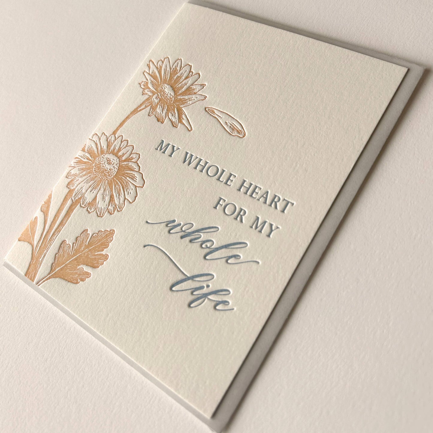 Rust Belt Love Paperie - My Whole Heart For My Whole Life Letterpress Card