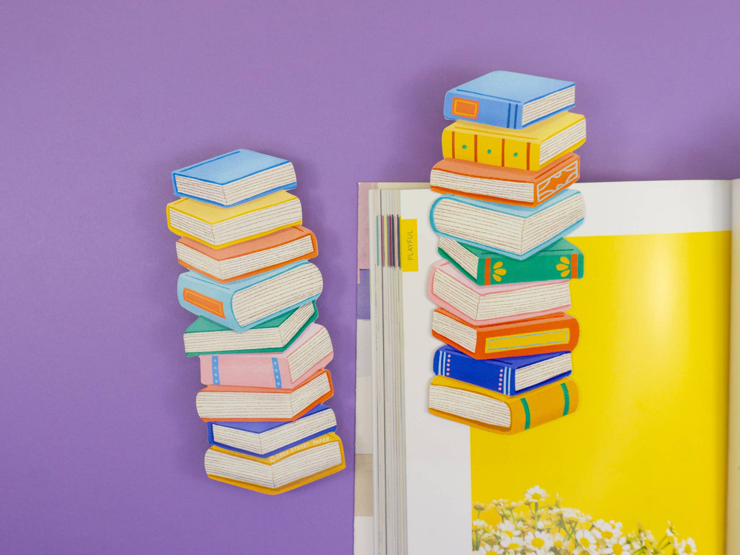Grey Street Paper - Book Stack Die-Cut Bookmark