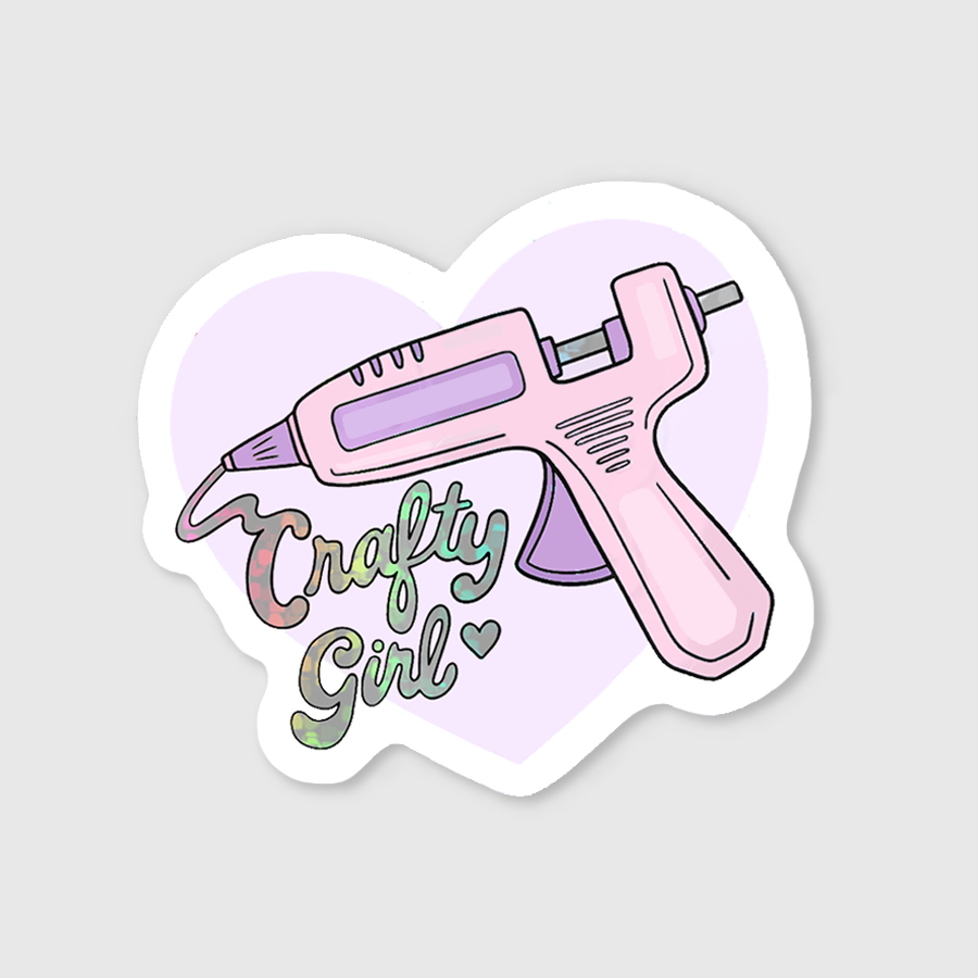 Crafty Girl Hot Glue Gun Sticker