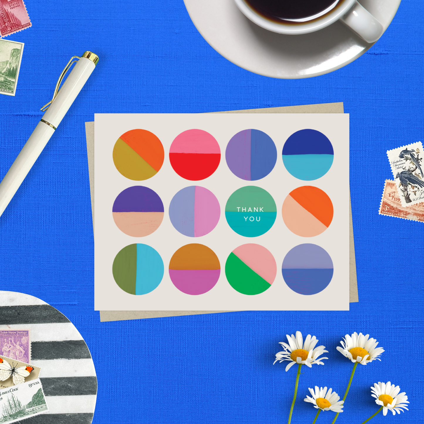 Barone and Co. - Colorful Circles Thank You Card